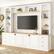Front. APRILSOUL - 102.3in W 4-Piece Entertainment Center Wall Unit with Adjustable Shelves Bookshelves for TVs Up to 75in 6 Drawers White - White.