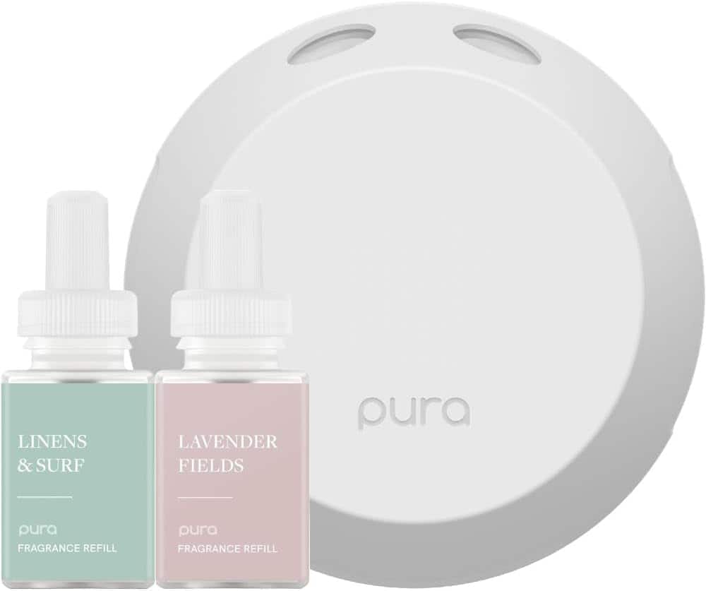 Pura - 4 Smart Fragrance Device Starter Set, Scent Diffuser for Home, Includes Fragrance Aroma Diffuser & 2 Scent Refills - Linens & Surf & Lavender Fields price history on PriceWatchPro