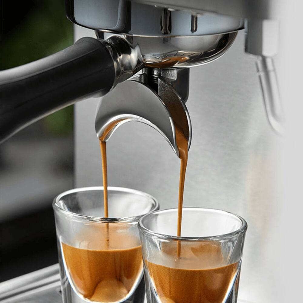 Alt View 3. Plum Chef - Semi-Automatic Espresso Machine 15 Bar 1450W Coffee Maker Ivory White - Ivory White.