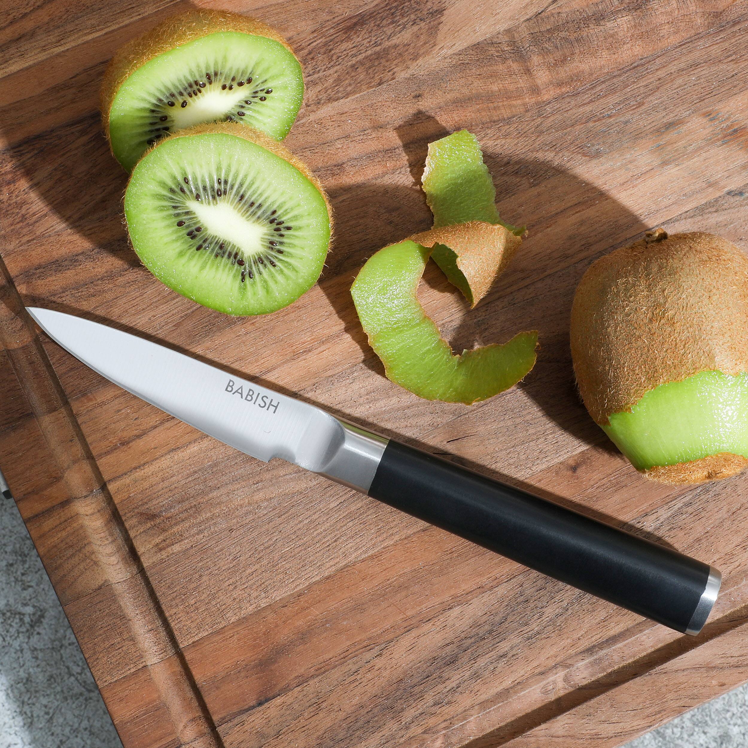 Alt View 4. Babish - Babish 3.5 Inch High-Carbon Stainless Steel Full Tang Paring Knife in Black - Black.