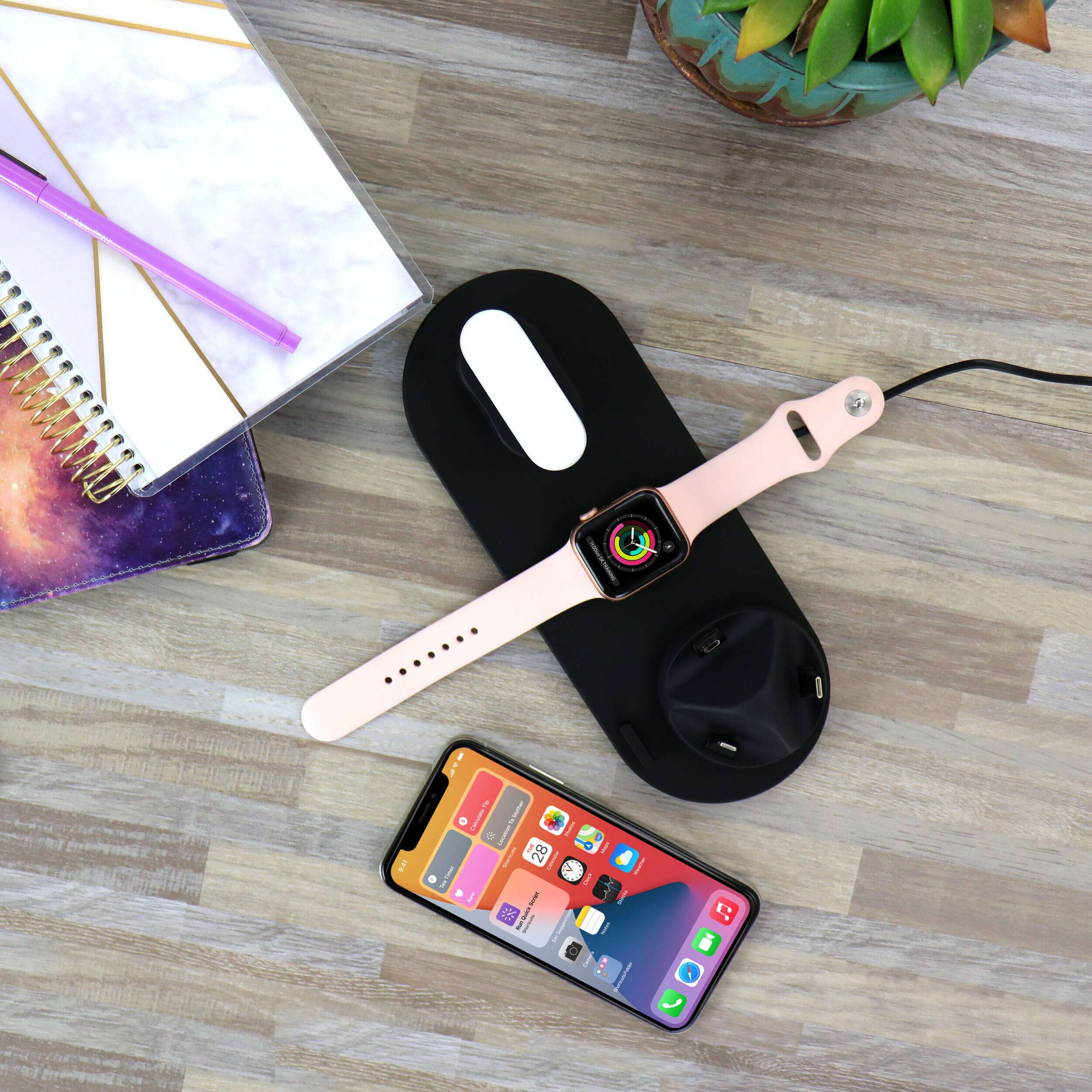 Alt View 10. Trexonic - Trexonic Wireless Charger 6 in 1 Charger Dock with Wireless Charging Station in Black - Black.