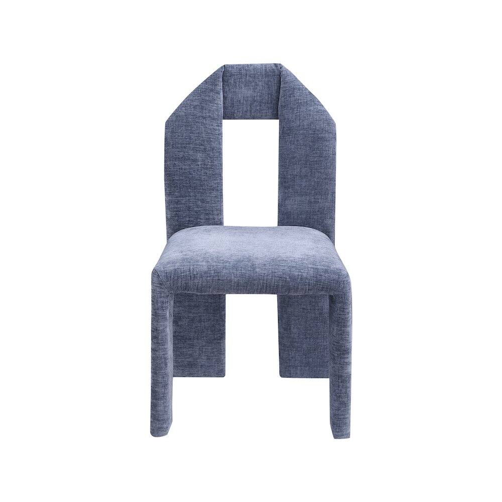 Alt View 1. Meridian Furniture - Bennett Light Blue Chenille Fabric Dining Chair, Set of 2 - Blue.