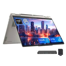 Lenovo - Yoga 7 14" OLED Touchscreen 2-in-1 Laptop,AMD Ryzen AI 7 350,16GB RAM,1TB SSD+1TB Dock Station,Win 11 - Seashell