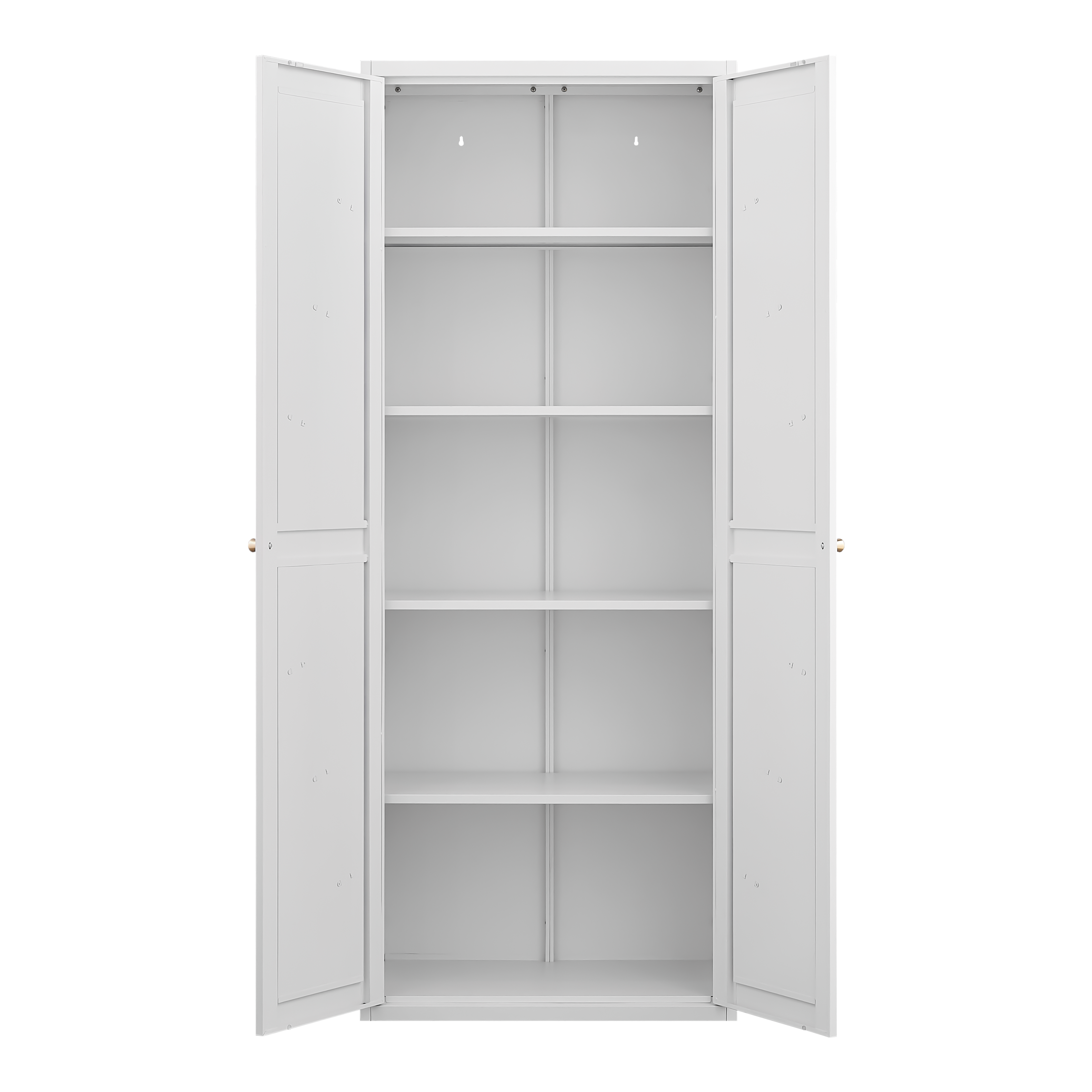 Alt View 6. GOODSILO - Adjustable Two-Door Tall Steel Storage Cabinet with Adjustable Shelves for Kitchen Pantry and Home Organization - White.