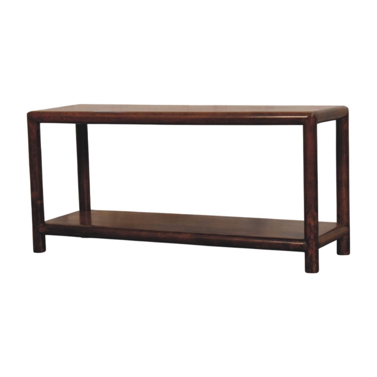 Left. Artisan Furniture - Artisan Furniture Solid Wood Regency Bench, 1 Open Slot, Dark Brown - Dark Brown.