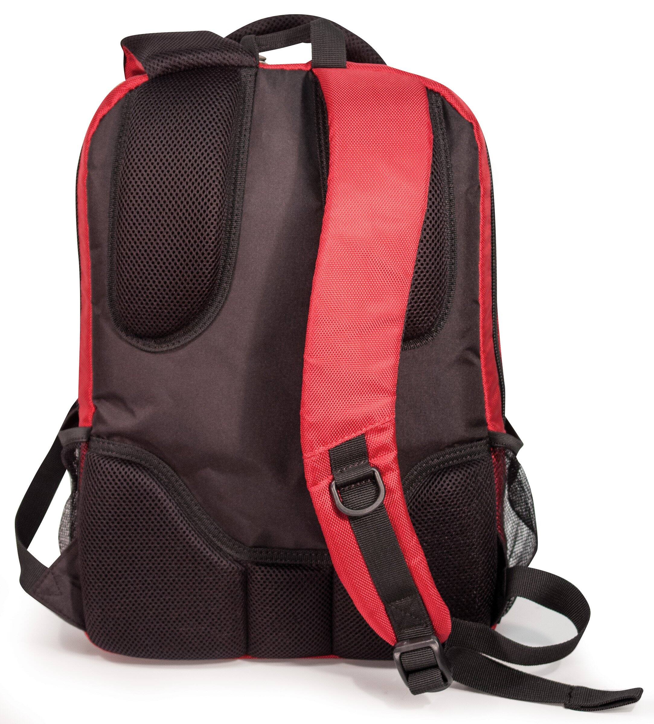 Alt View 4. Mobile Edge - 15.6-inch Laptop Backpack Padded Laptop Compartment Tablet Sleeve Lightweight Water-Resistant Nylon - Crimson Red.