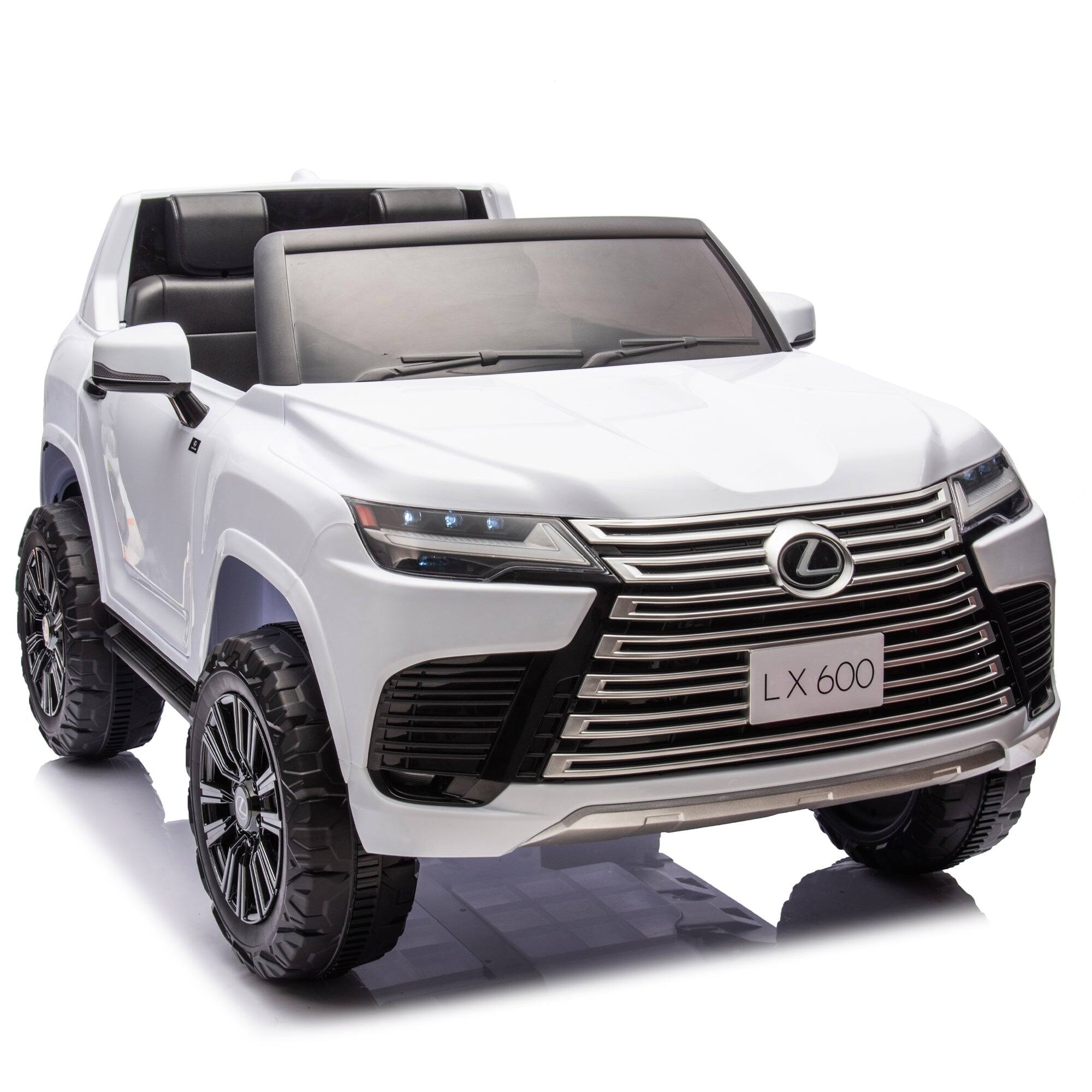Alt View 8. BreeBe - Licensed LEXUS LX600 24V Two-Seater Kids Ride-On Car 2WD with Parents Control, Bluetooth, MP3, Music, Adjustable Speed - White.