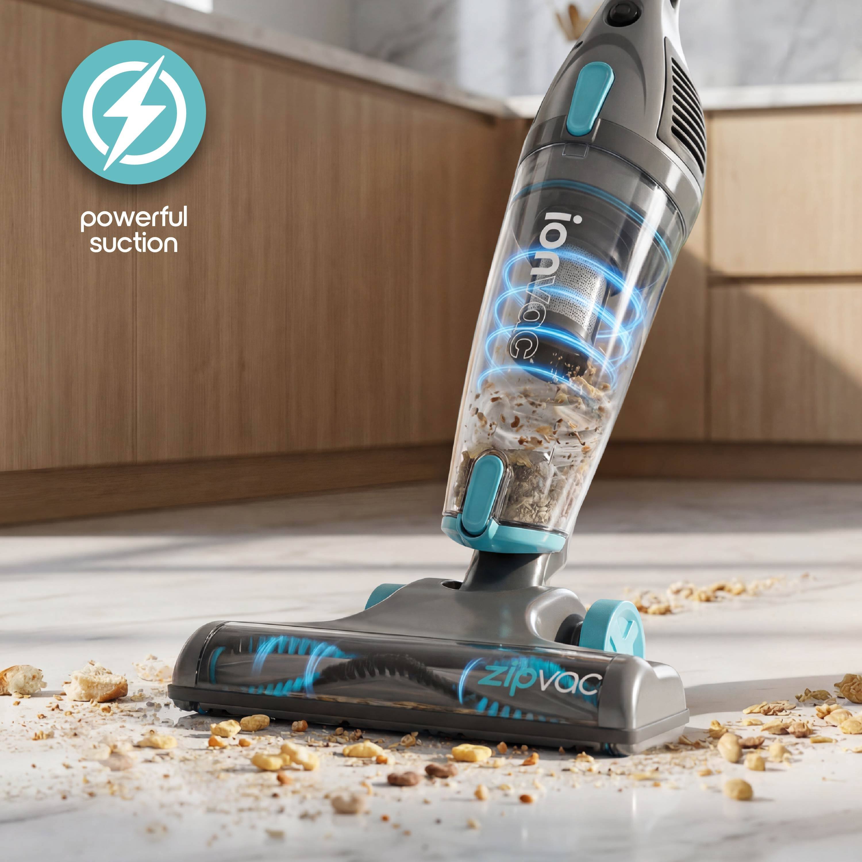 powerful suction  
ionvac  
zipvac