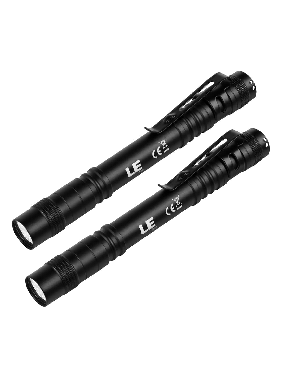 Front. Lepro - Ultra-portable LED Pen Flashlights with Clip, Waterproof Lightweight Flashlight for Inspection Work Emergency - Black.