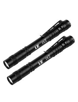 Lepro - Ultra-portable LED Pen Flashlights with Clip, Waterproof Lightweight Flashlight for Inspection Work Emergency - Black