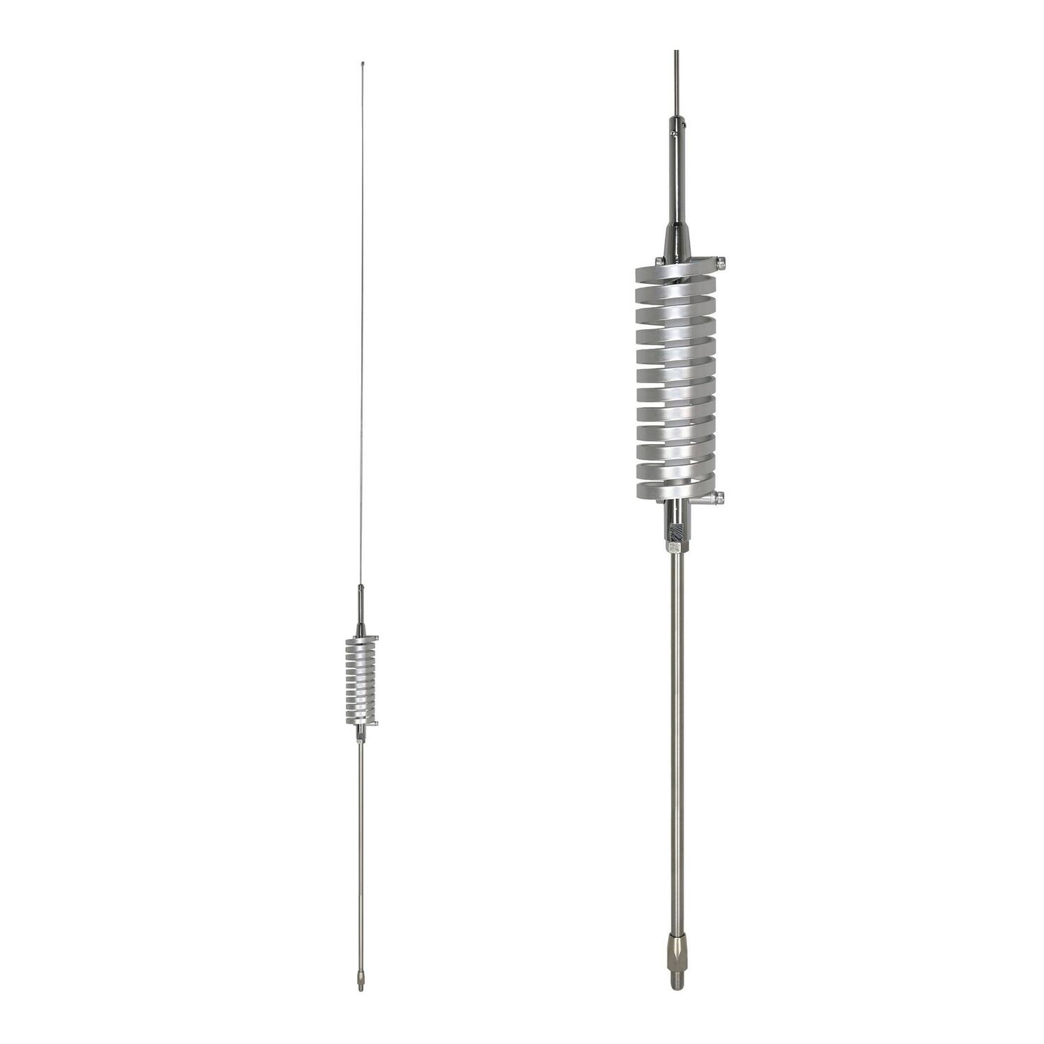 Angle. Browning - 15,000-Watt High-Performance 25-30 MHz Broad-Band Flat-Coil Trucker CB Antenna, 68" Tall - Silver.