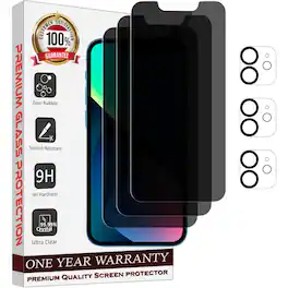 Entronix - Anti-Spy Privacy Screen Protector & Camera Lens Protector For iPhone 11 - 6-Piece Combo - Transparent