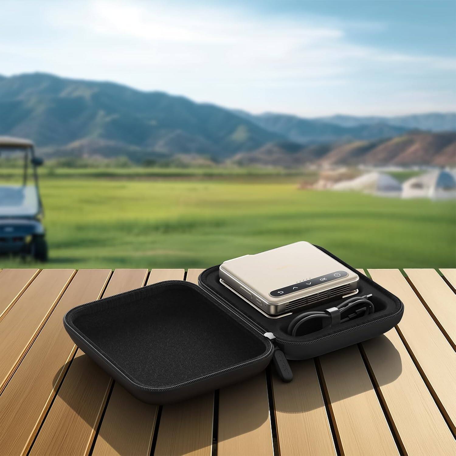 Alt View 4. Aurzen - Aurzen CasePlay Carrying Case for ZIP Mini Projector, Waterproof, Drop-Resistant, Portable Bag for On-the-Go Use - Black.