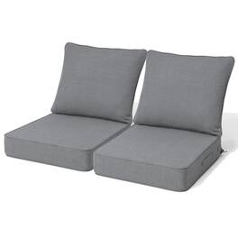 Crestlive Products - 1/2pc Outdoor Deep Seat Cushion Set 24 x 24 x 4.5in Seat Water and Fade Resistant - Gray