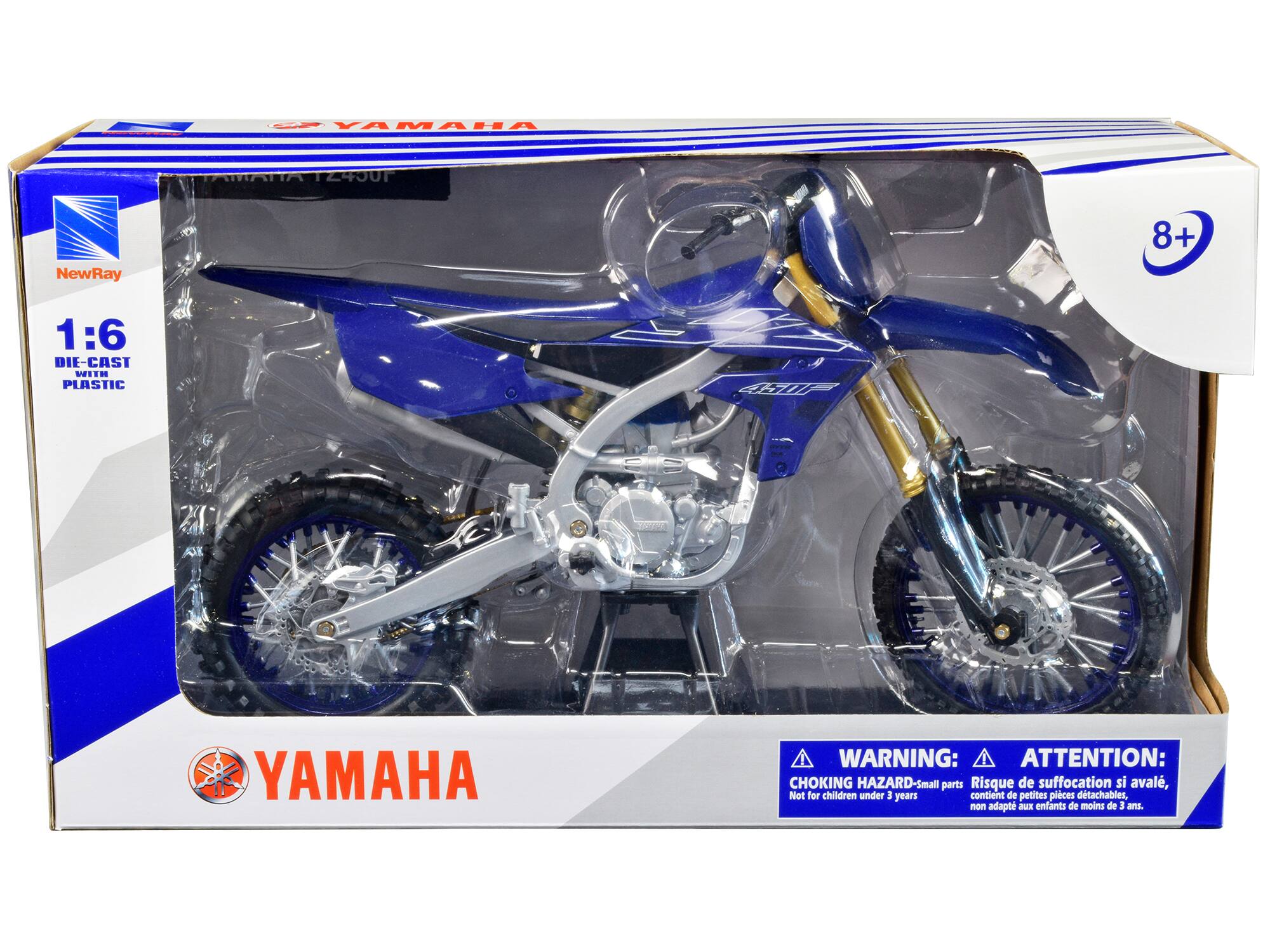 YAMAHA  
12450F  
NewRay  
1:6 DIE-CAST WITH PLASTIC  
8+  

WARNING: ATTENTION:  
CHOKING HAZARD-Small parts  
Risque de suffocation si avalé,  
Not for children under 3 years  
contient de petites pièces détachables,  
non adapté aux enfants de moins de 3 ans.