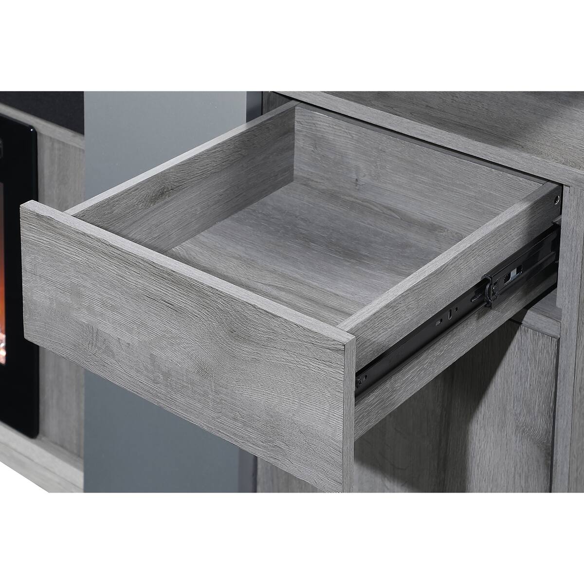 Alt View 1. Loheer - Loheer 76 inch grey entertainment center electric fireplace with bluetooth speaker - Grey.