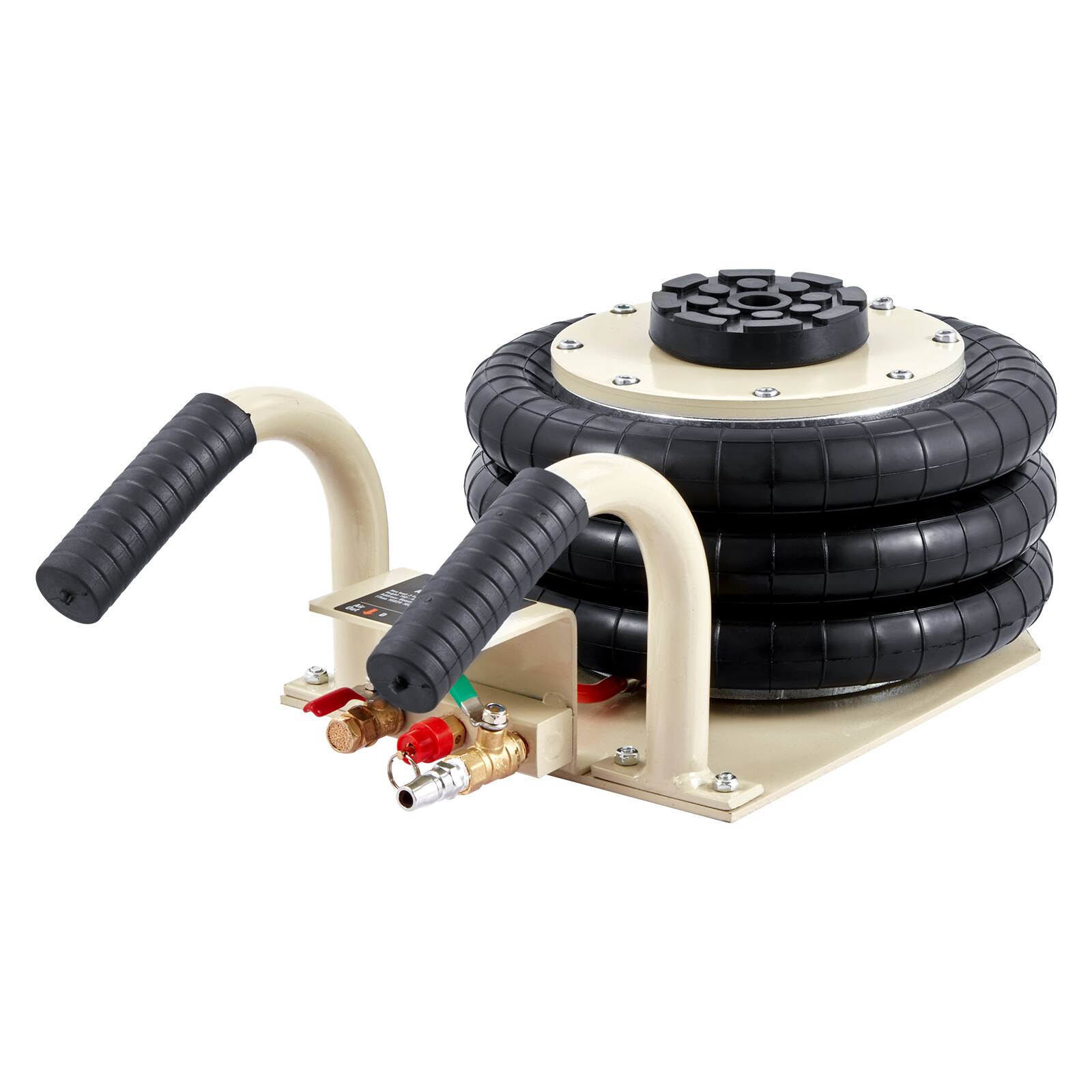 Alt View 5. VEVOR - Air Jack, 3 Ton/6600 lbs Triple Bag Air Jack, Airbag Jack with Six Steel Pipes, Lift up to 17.7 inch/450 mm, 3-5 s Fast - Beige;Black.