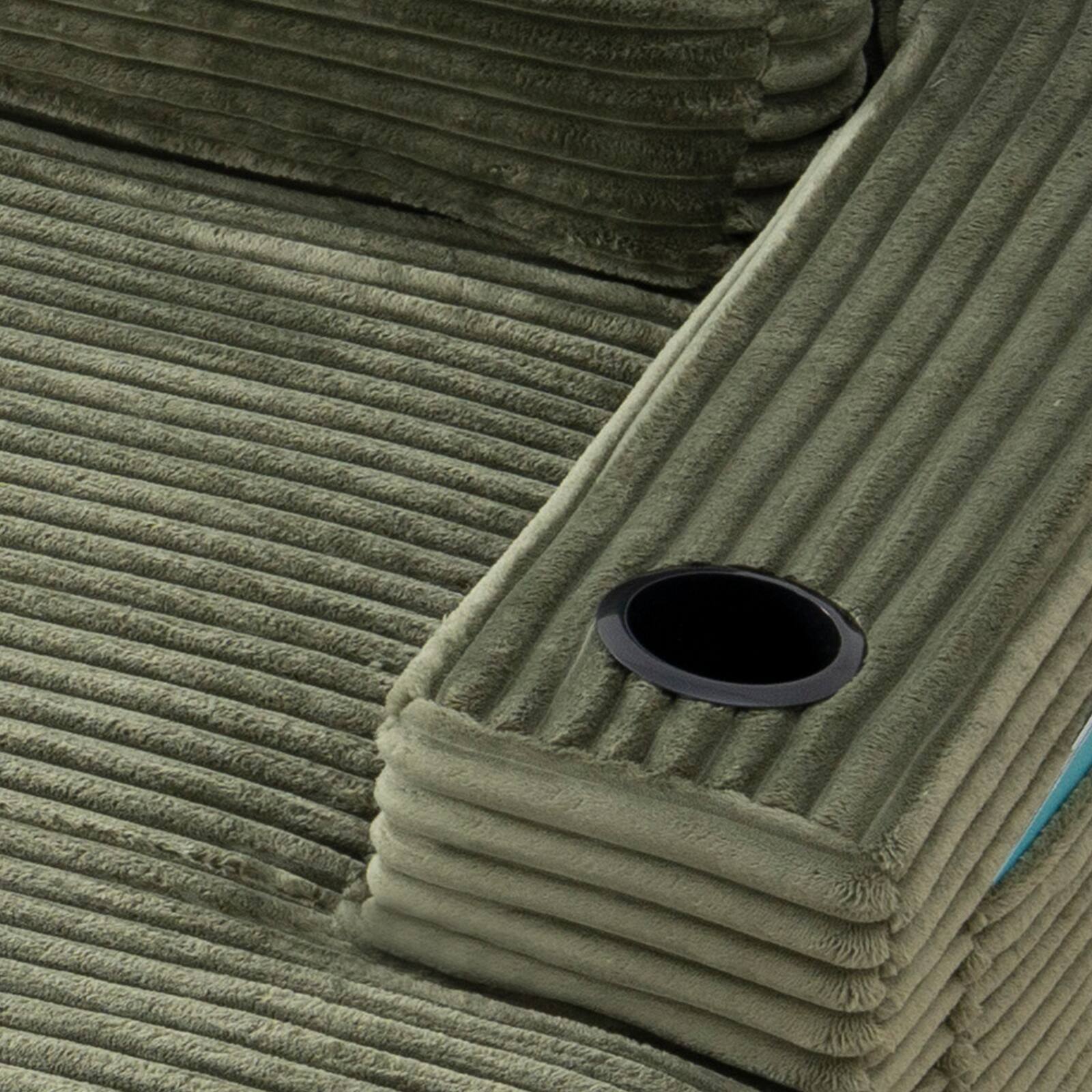 Alt View 2. Roomtec - Compressible UShaped Sectional Sofa SetMinimalist Style Modular Sectional Sofa Corduroy Fabric Cloud Couch for Living - Green.