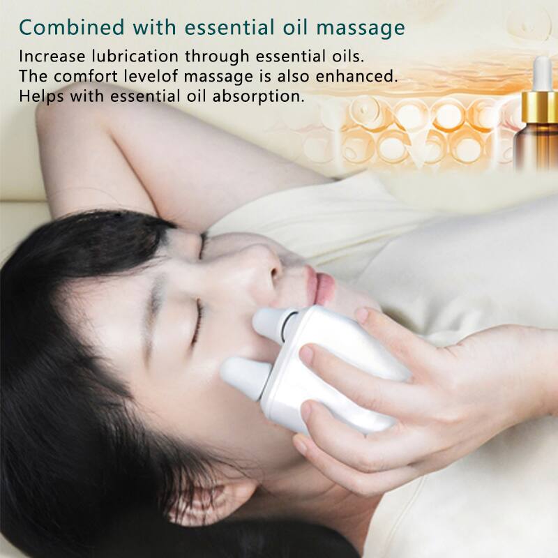 Combined with essential oil massage  
Increase lubrication through essential oils.  
The comfort level of massage is also enhanced.  
Helps with essential oil absorption.