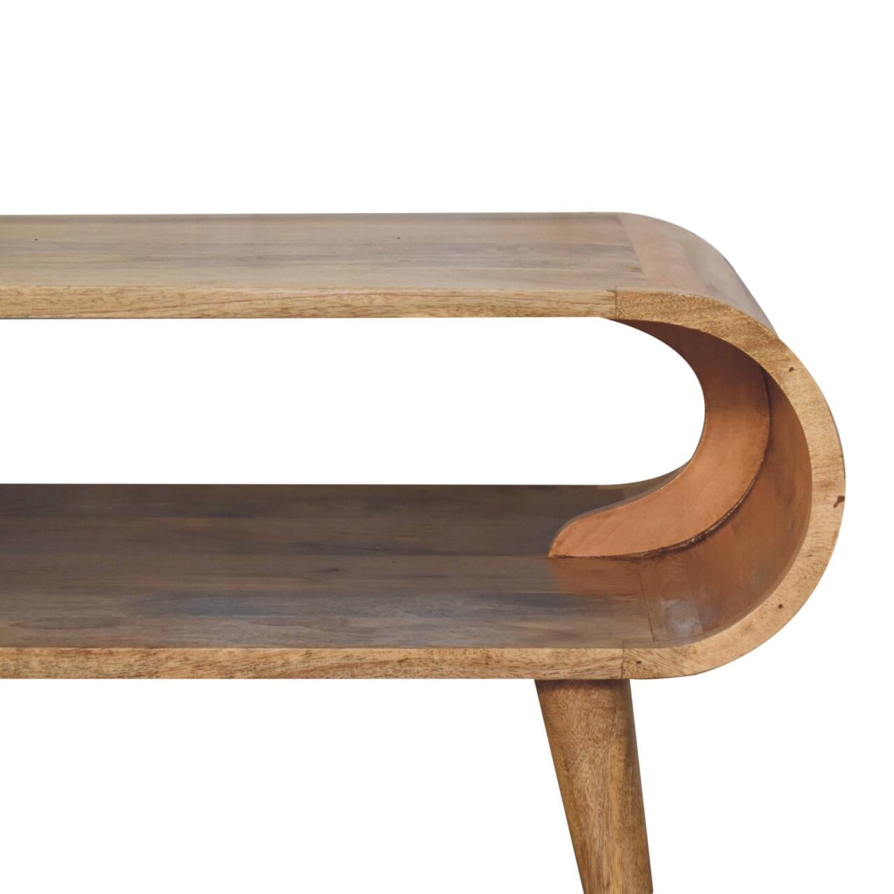 Alt View 1. Artisan Furniture - Artisan Furniture Solid Wood Open Oak-ish Coffee Table, Open Storage, Light Brown - Brown.