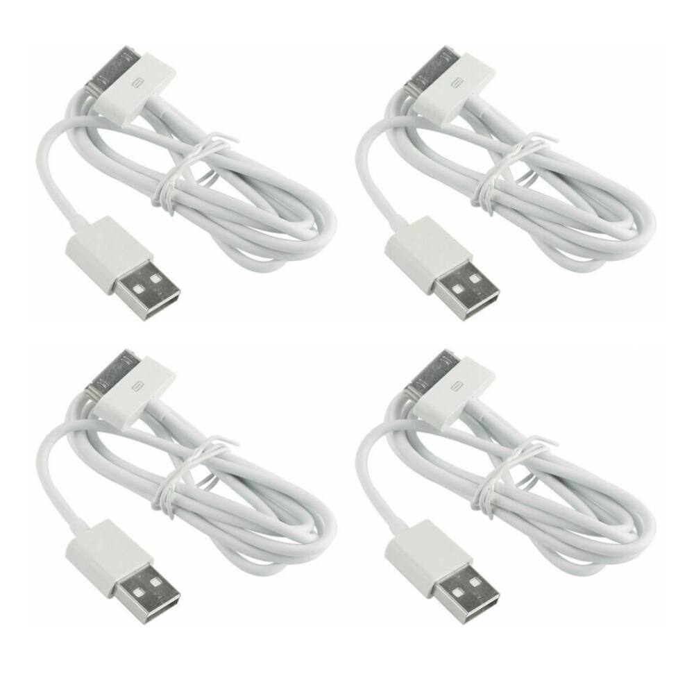 Front. Qixxronics - 4pack 3FT 30-Pin charging Cable for iPhone 4/4S, iPad 1/2/3, iPhone 3G/3GS, iPod Nano 5th/6th and iPod Touch 3rd/4th gen - White.