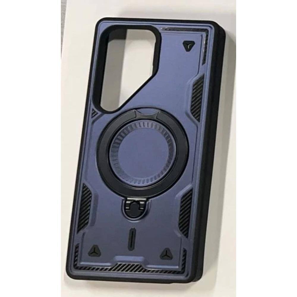 Angle. Reiko - 360 Degree Rotating Magnetic Versatile Stand Navy Blue Compatible With Samsung Galaxy S25 Ultra - Navy Blue.
