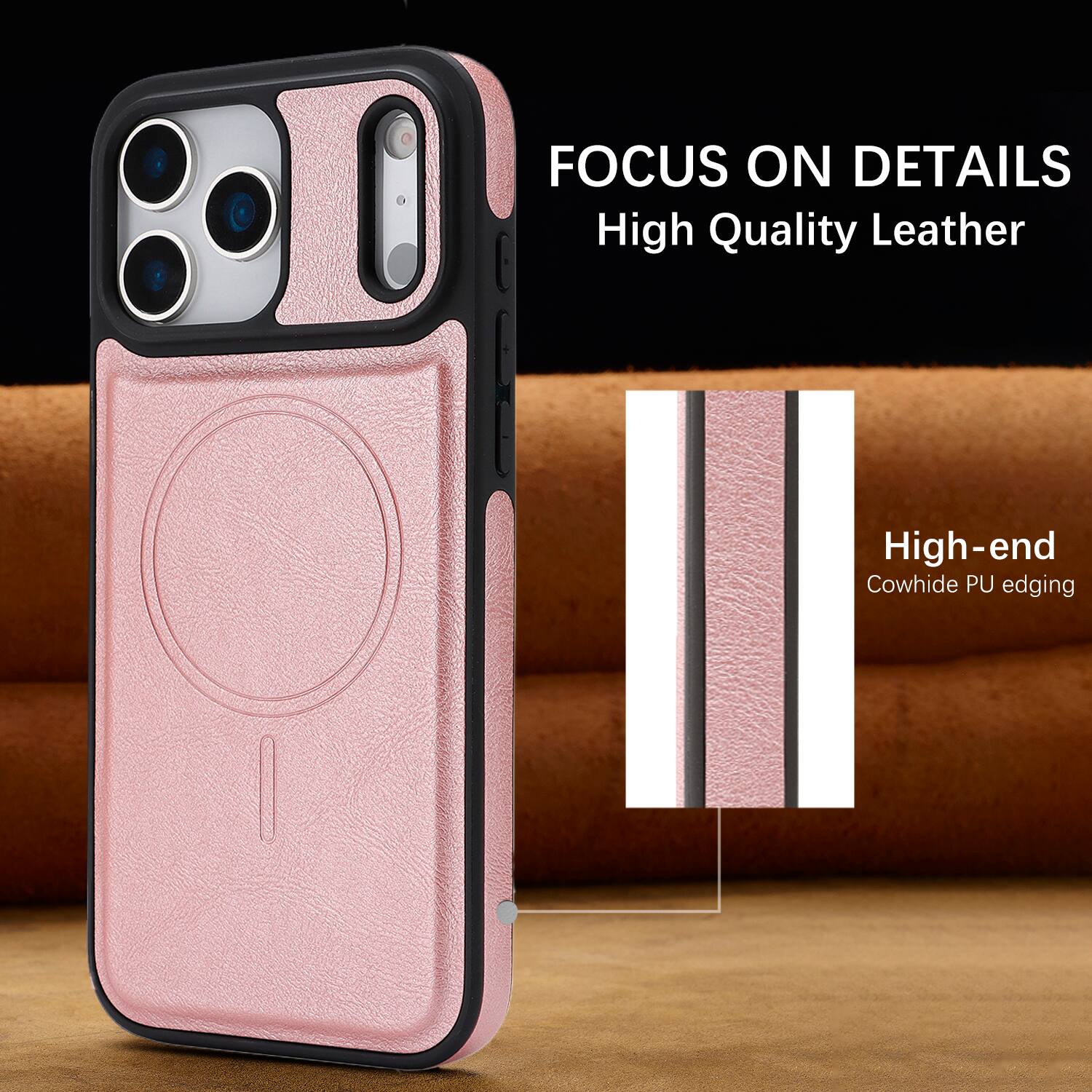 Dteck Case for Apple iPhone 17 Pro Max Matte Magnetic PU Leather Cover ...