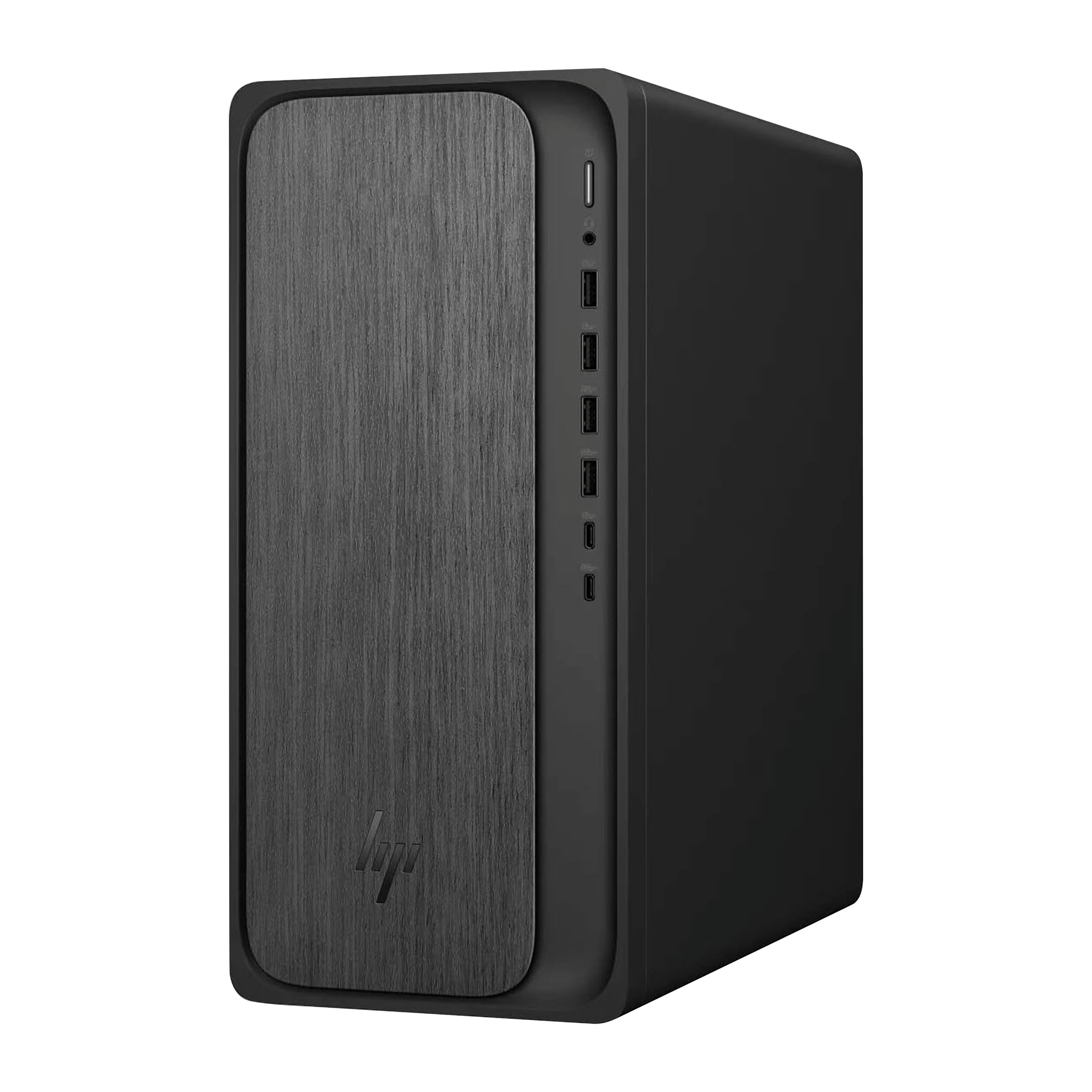 Alt View 2. HP - HP OmniDesk Desktop, AMD Ryzen 7 8700G, AMD Radeon 780M, 64GB RAM, 2TB SSD, Keyboard & Mouse, Win 11, Black - Black.