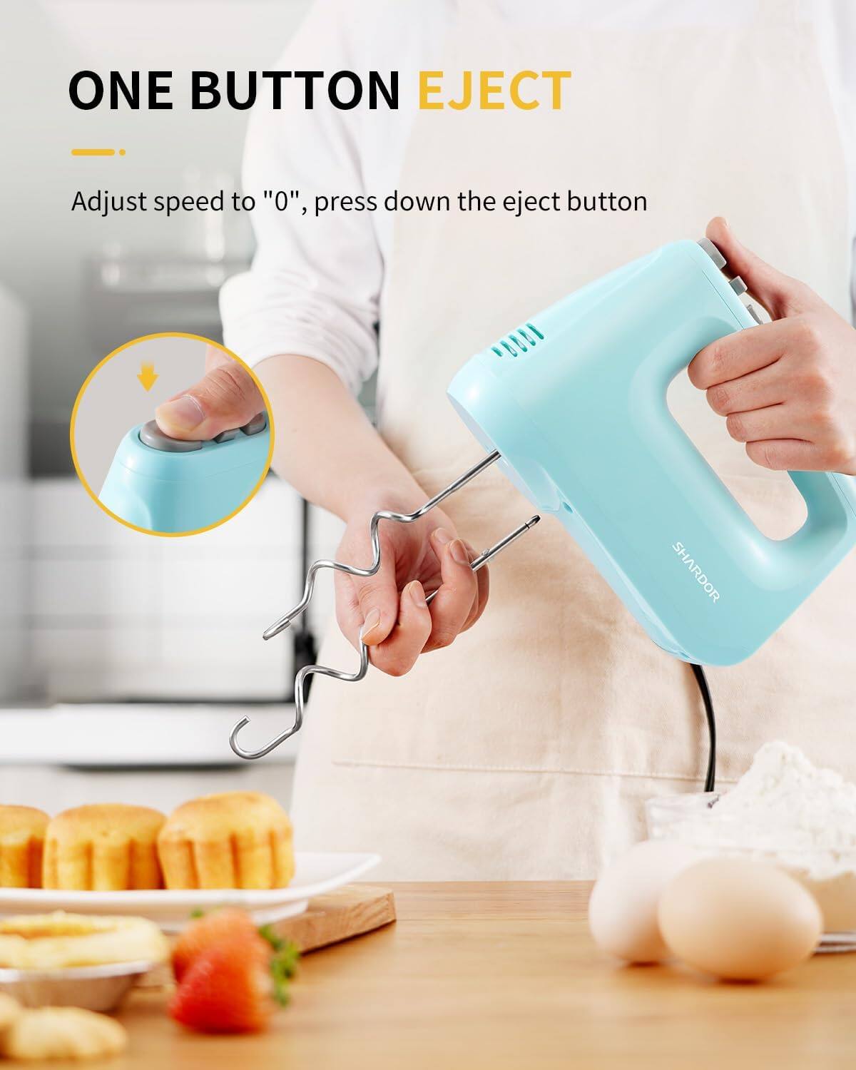 ONE BUTTON EJECT

Adjust speed to "0", press down the eject button

SHARDOR