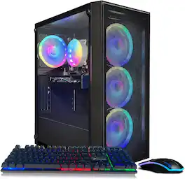 STGAubron - Gaming PC Computer Desktop, Radeon RX 580 8G, Intel Core I7 8th up to 4.10 GHz, 16G DDR4, 512G SSD, WIN11H - Black