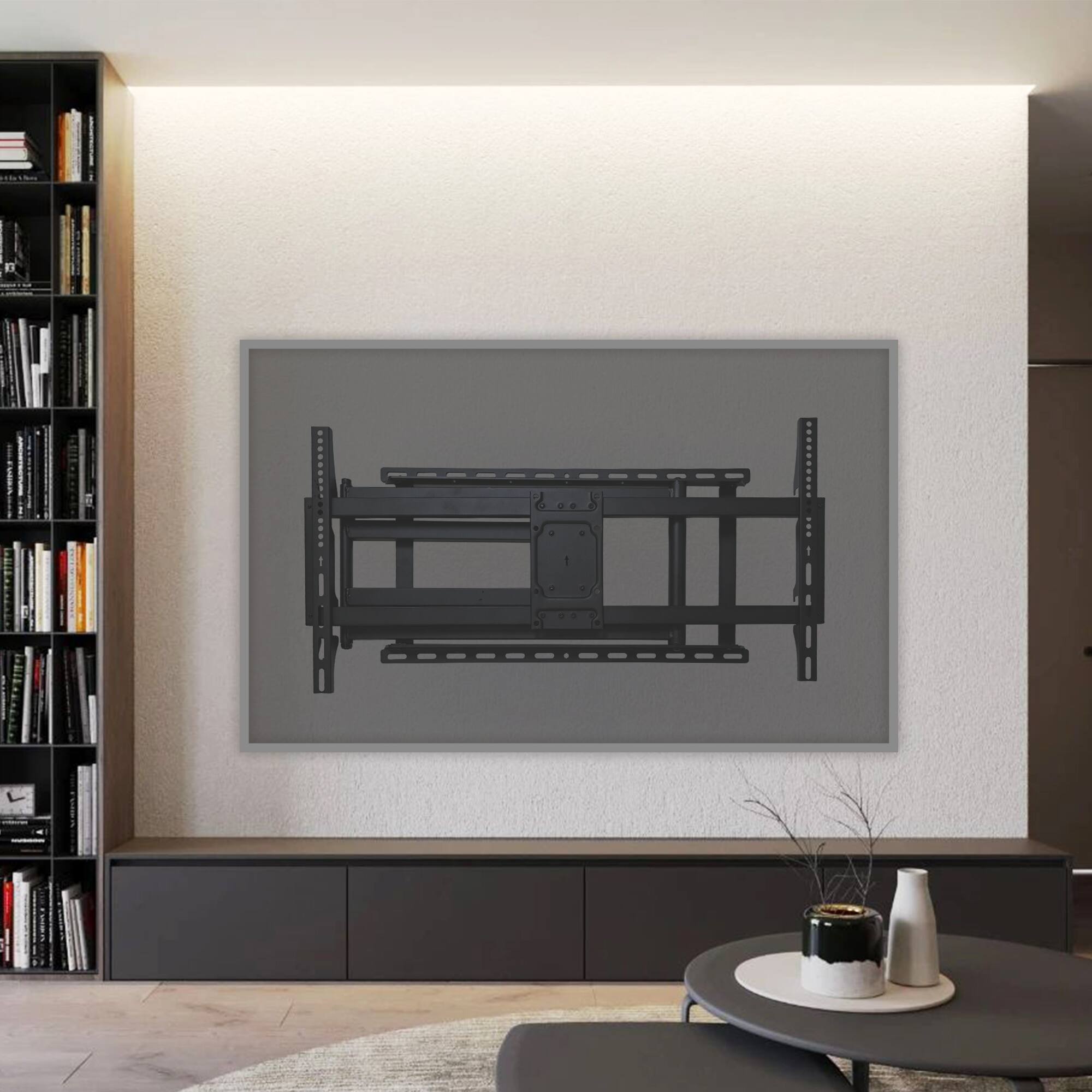 Alt View 5. Ecooso - Full Motion TV Wall Mount Bracket for 40-120 Inch TVs, Adjustable Rotation and Tilt, Dual Arm Design - Black.