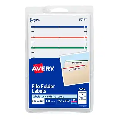 AVERY
5215
File Folder Labels
Labels stick and stay secure
PERMANENT
252 Labels
71 x 52 mm
37%
Residential
Commercial