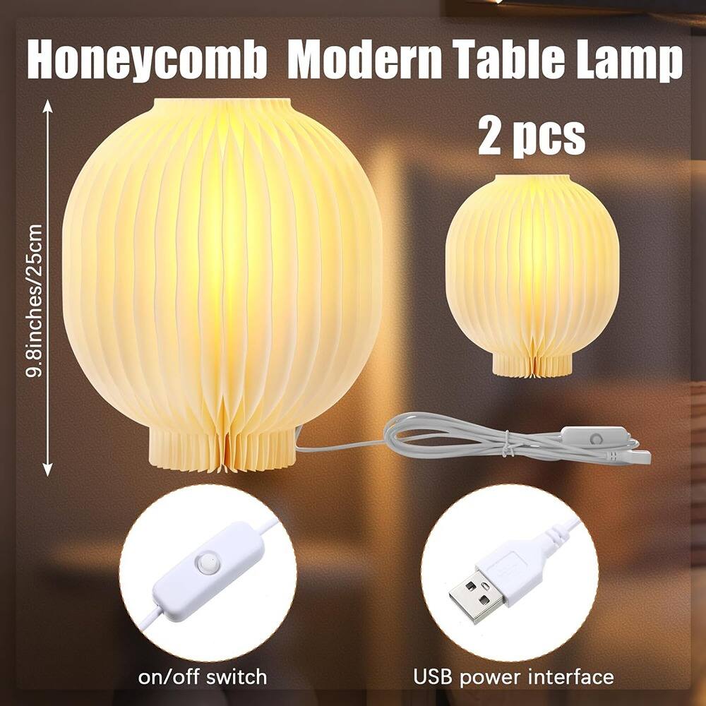 Honeycomb Modern Table Lamp  
2 pcs  
9.8 inches/25cm  
on/off switch  
USB power interface