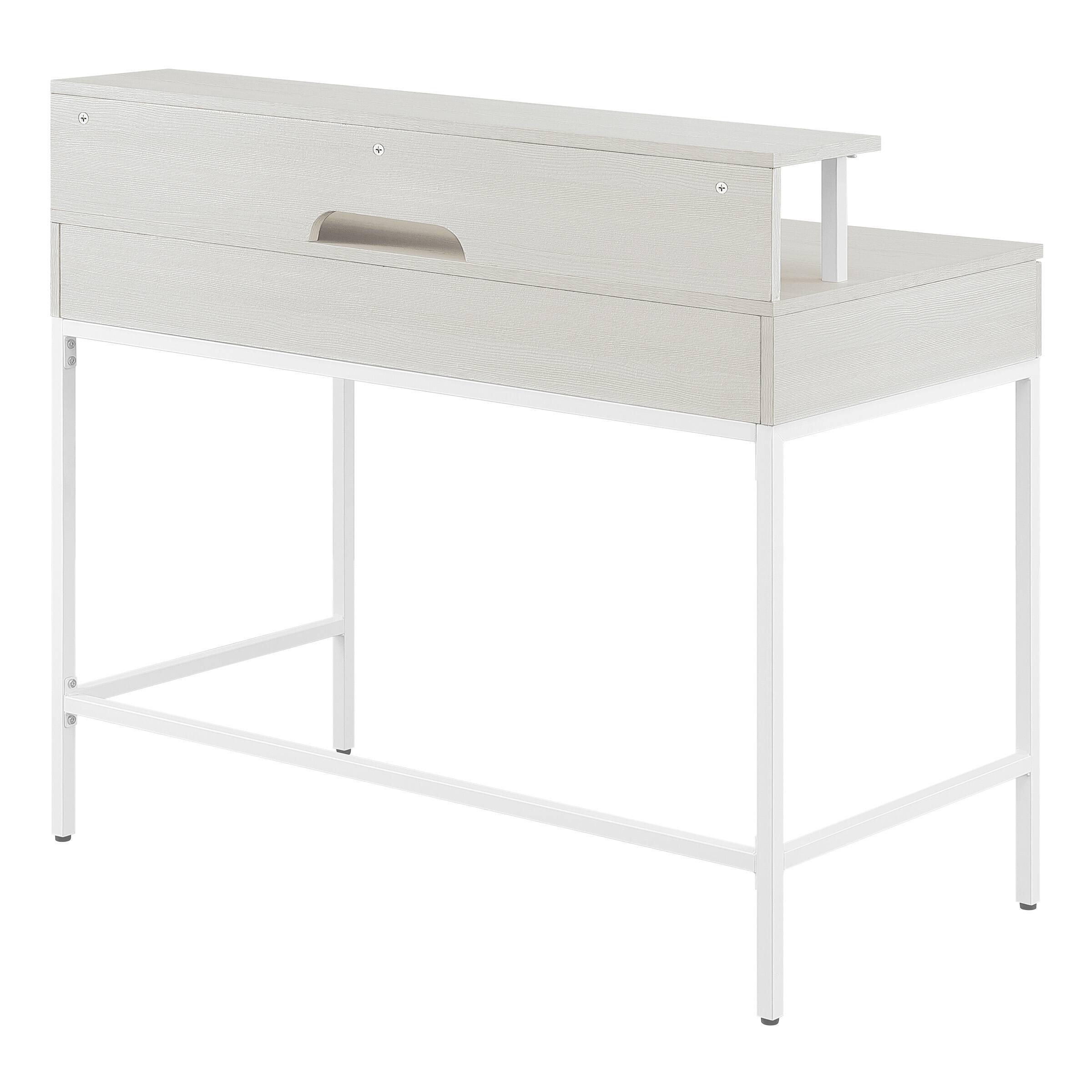 Alt View 11. OSP Home Furnishings - Contempo 40" Desk with Shelf hutch - White Oak.