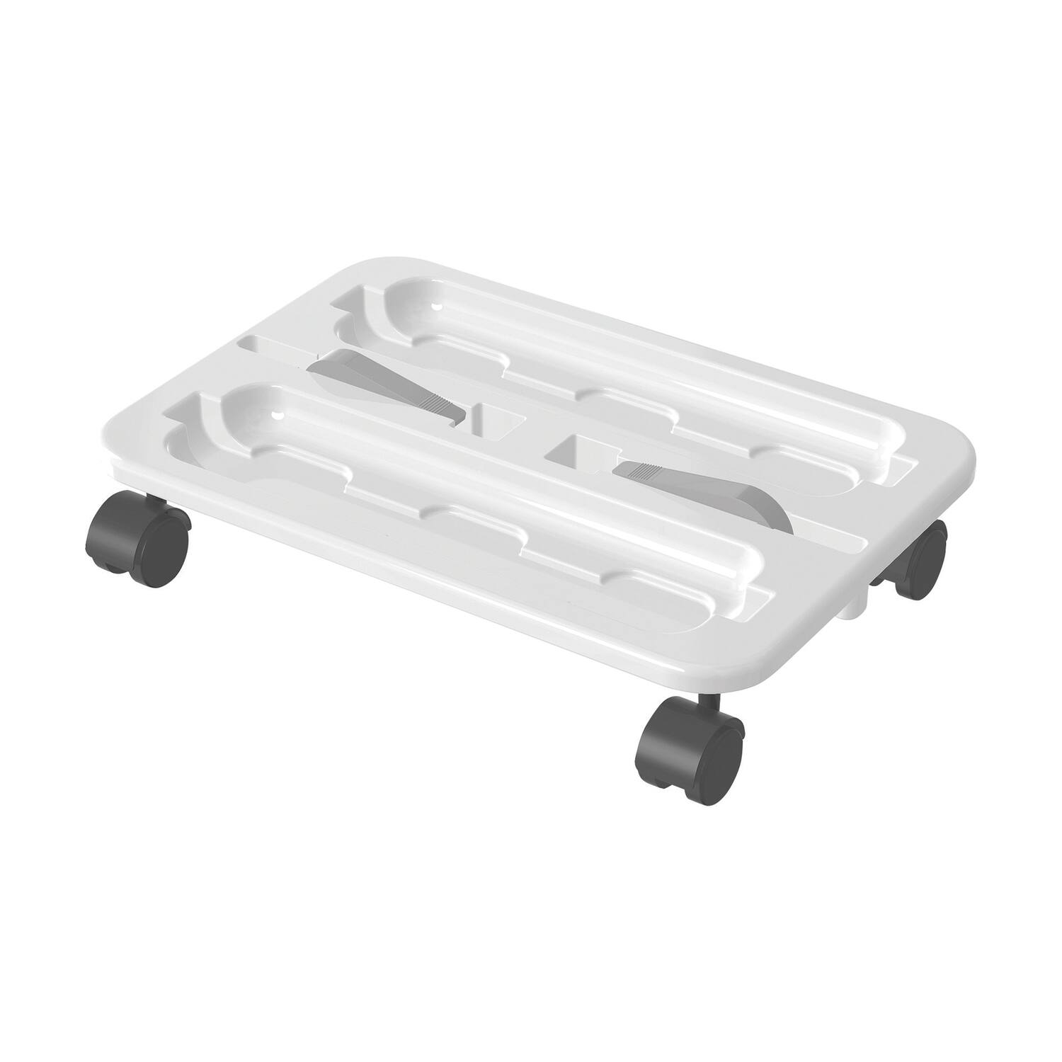 Left. Deflecto - Stack 'N Go Caddy Wheel Base - White.