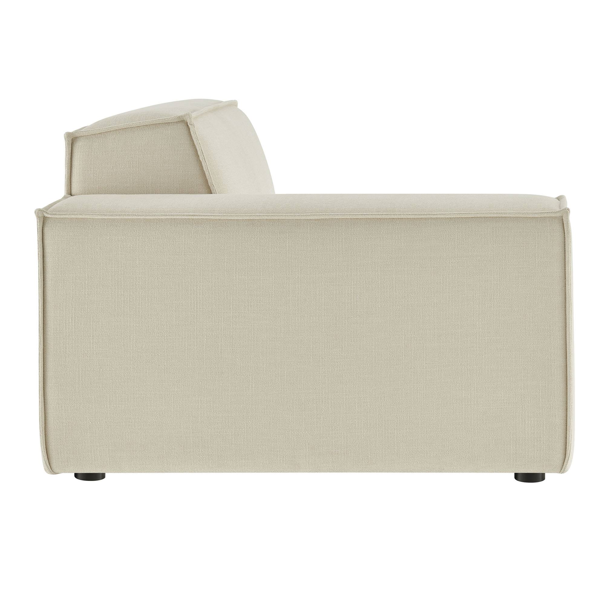Alt View 4. Modway - Restore Performance Fabric Upholstered Left-Facing Modular Lounge Chair by Modway - Ecru.