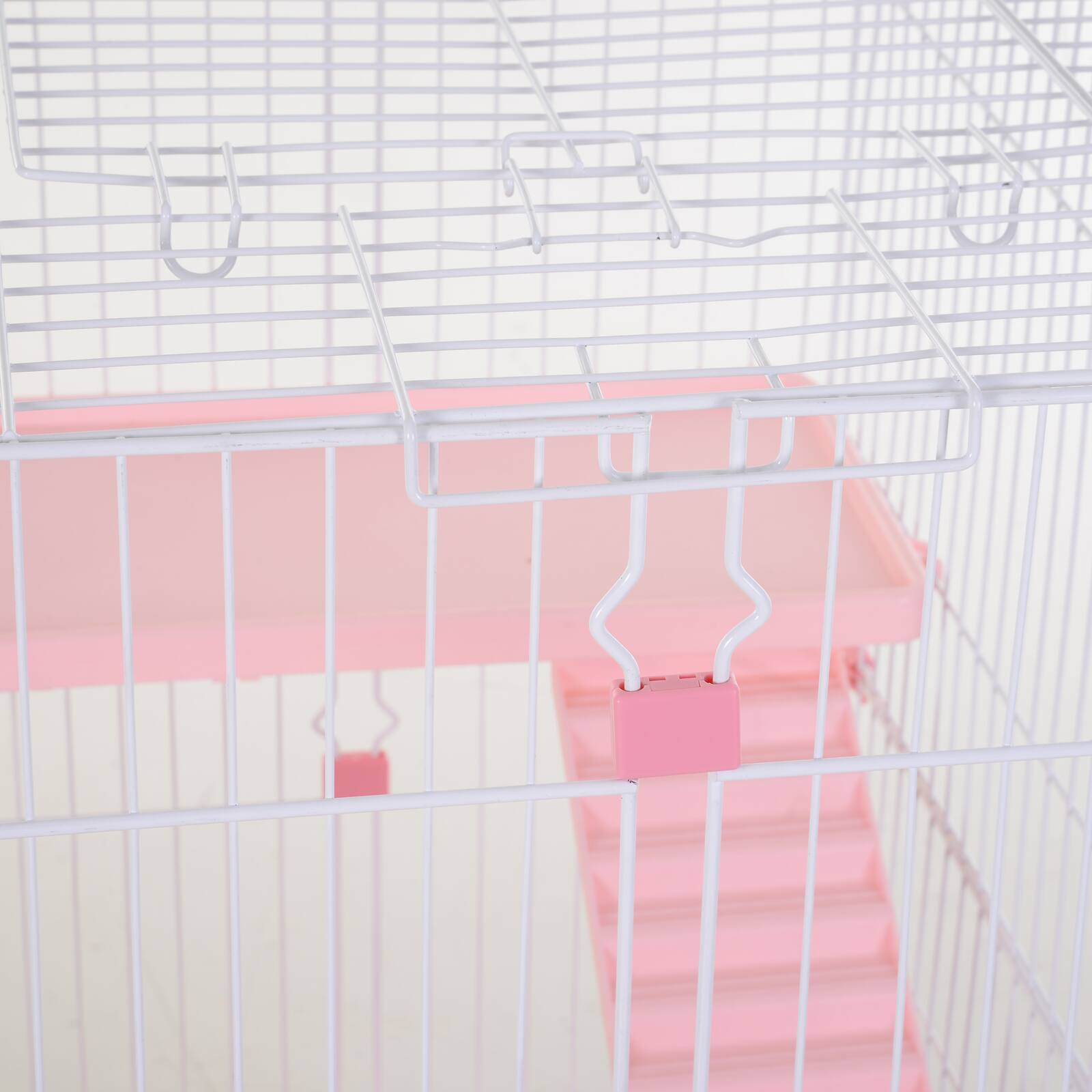 Alt View 5. Pawhut - 4-Level Small Animal Cage Rabbit Hutch with Wheels, Removable Tray, Platform and Ramp for Bunny, Chinchillas.