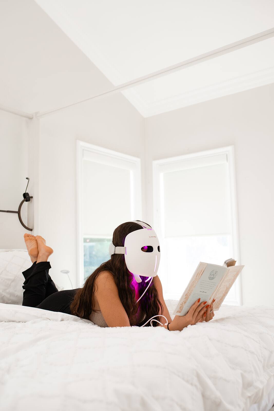 Alt View 5. Mito Red Light, LLC - MitoGLOW™ LED Red Light Therapy Mask | With Blue, Yellow, Red and Near Infrared LED - White.