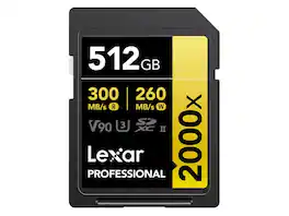 Lexar - Gold Pro 2000x 512GB SDXC - 300MB/s Read, 260MB/s Write