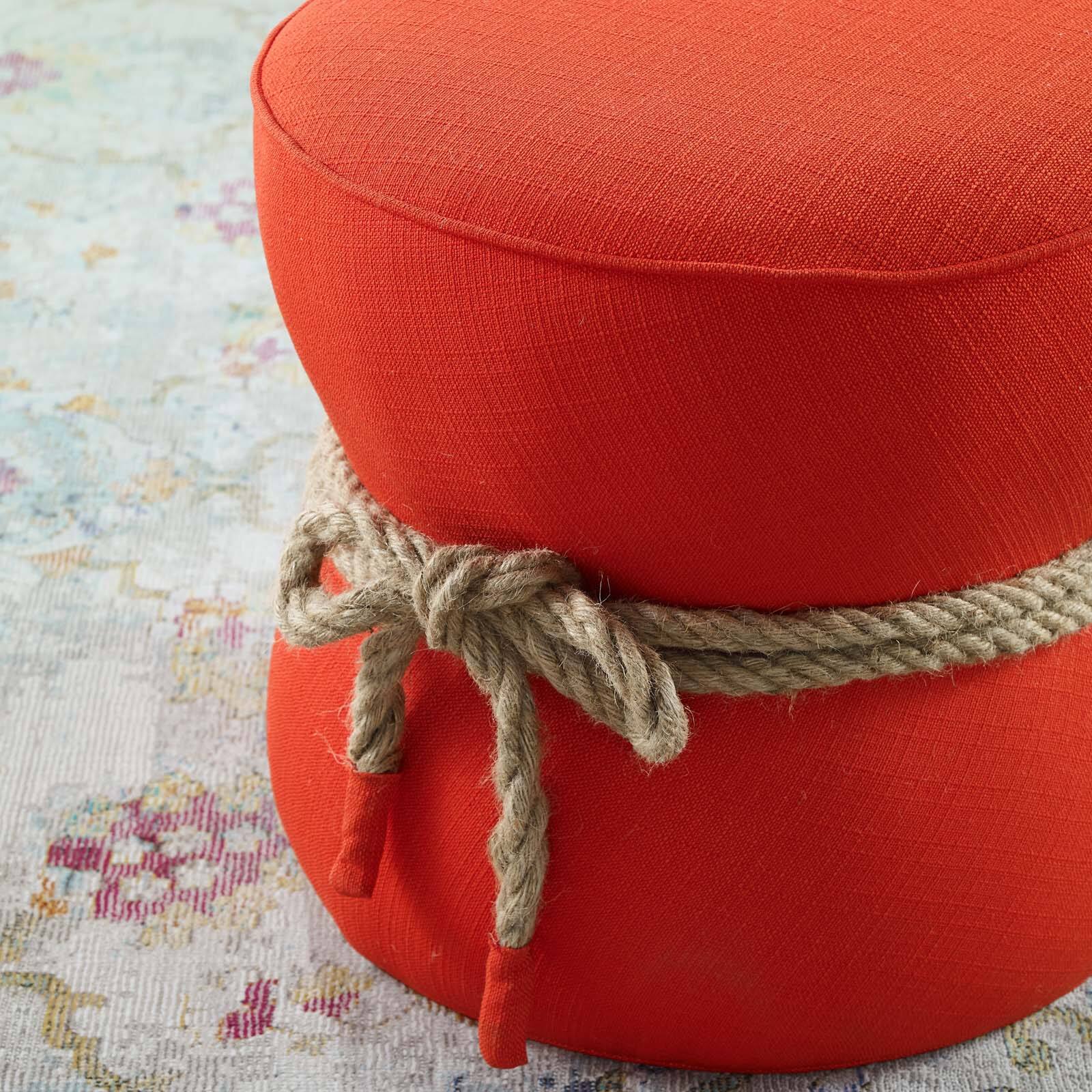 Left. Modway - Beat Nautical Rope Upholstered Fabric Ottoman by Modway - EEI-3483-ATO.