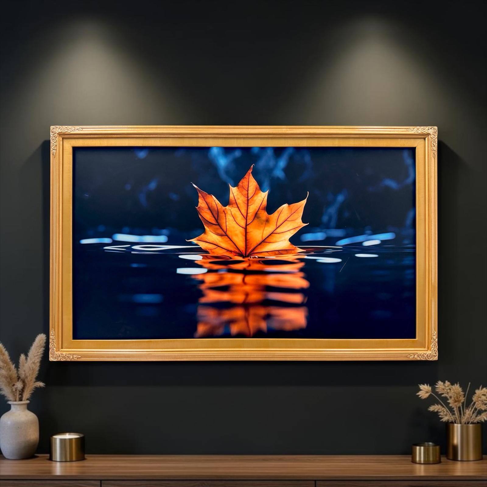Alt View 9. LAREDO FRAME FACTORY - 55 inch Handmade Tv frame for Samsung The Frame tv and Frame Pro Model - LIGHT GOLD.