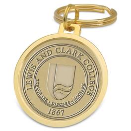 Jardine - Lewis & Clark College Pioneers Team Logo Split-Wire Key Ring - Gold