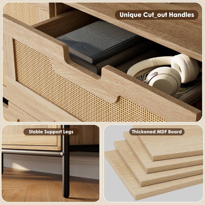 Unique Cut-out Handles  
Stable Support Legs  
Thickened MDF Board