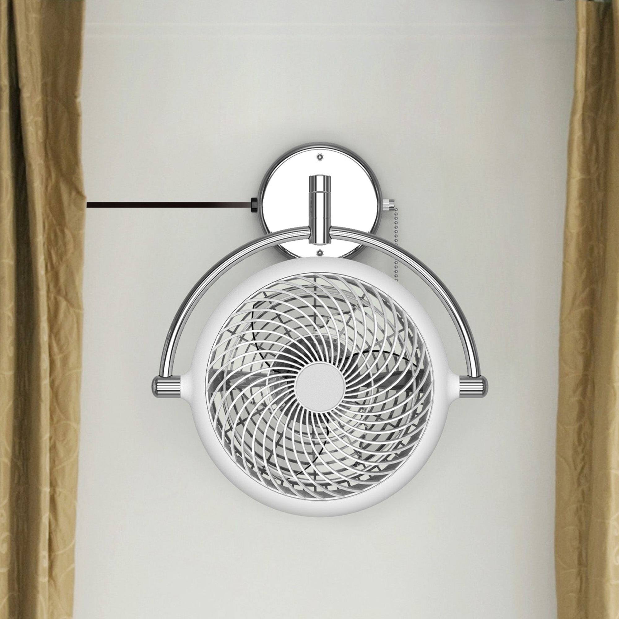 Left. Parrot Uncle - 10-inch Industrial White ABS 2-Speed Wall Mount Fan - White.
