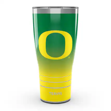 Front. Tervis - Oregon Ducks 30oz. Ombre Stainless Steel Tumbler - Multicolor.