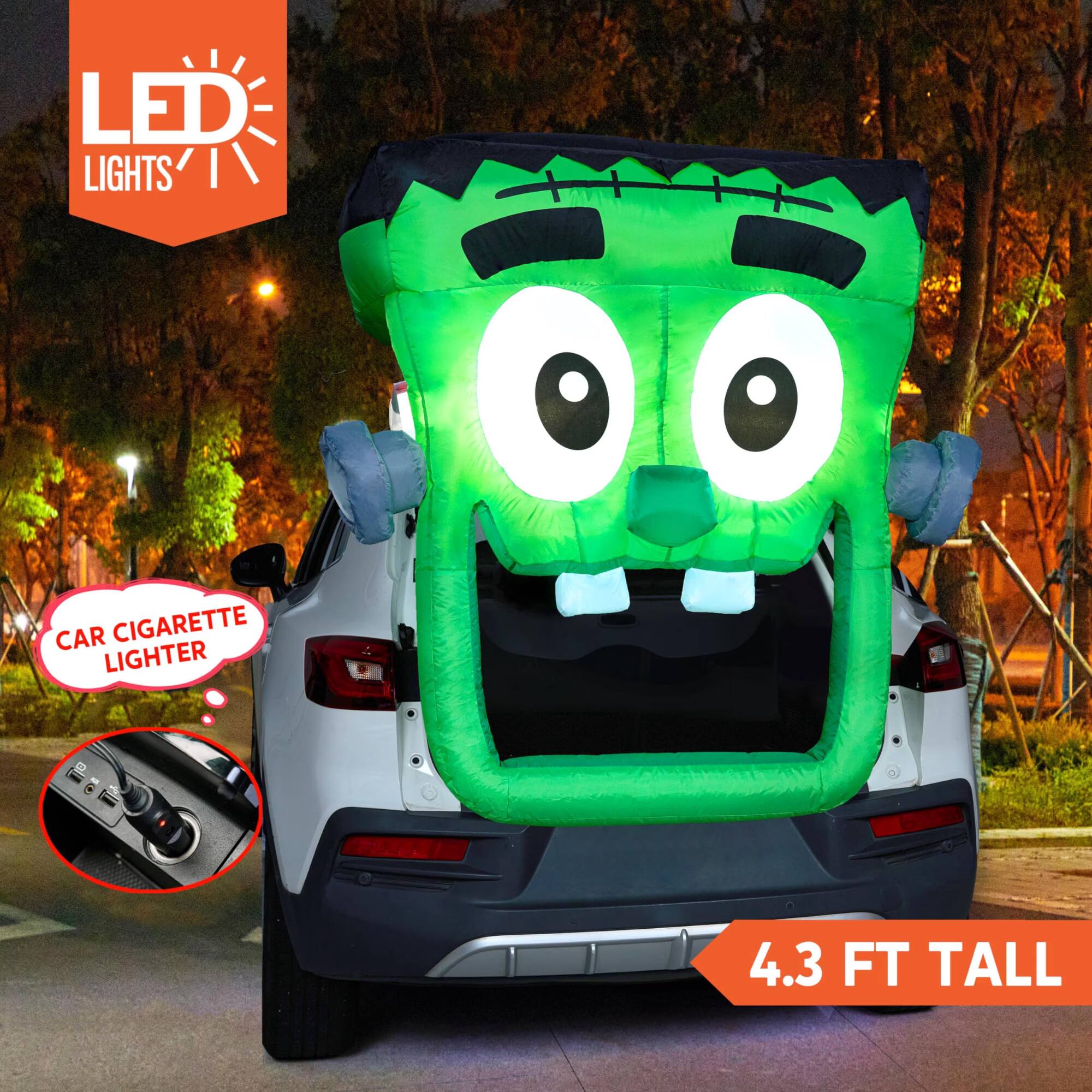 LED Lights Car Cigarette Lighter 4.3 FT Tall