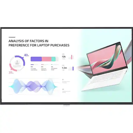 ANALYSIS OF FACTORS IN PREFERENCE FOR LAPTOP PURCHASES
40% Factors of Preference
35% Factors of Performance
40% Sleek Design
35% Excellent Portability
15% Lightweight Frame
JAN 12k +432
FEB 1.2m +3k
01 Screen Display
02 Performance