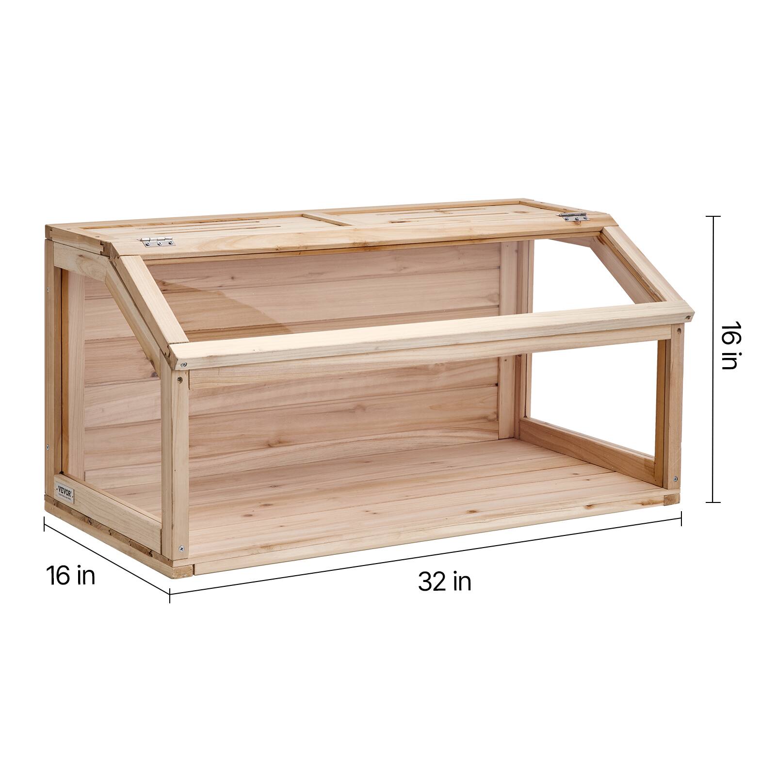 Alt View 4. VEVOR - Wooden Hamster Cage, 270° Viewing Hamster Habitat, 32 x 16 x 16 in, Dwarf Hamster Cages with Openable Top.