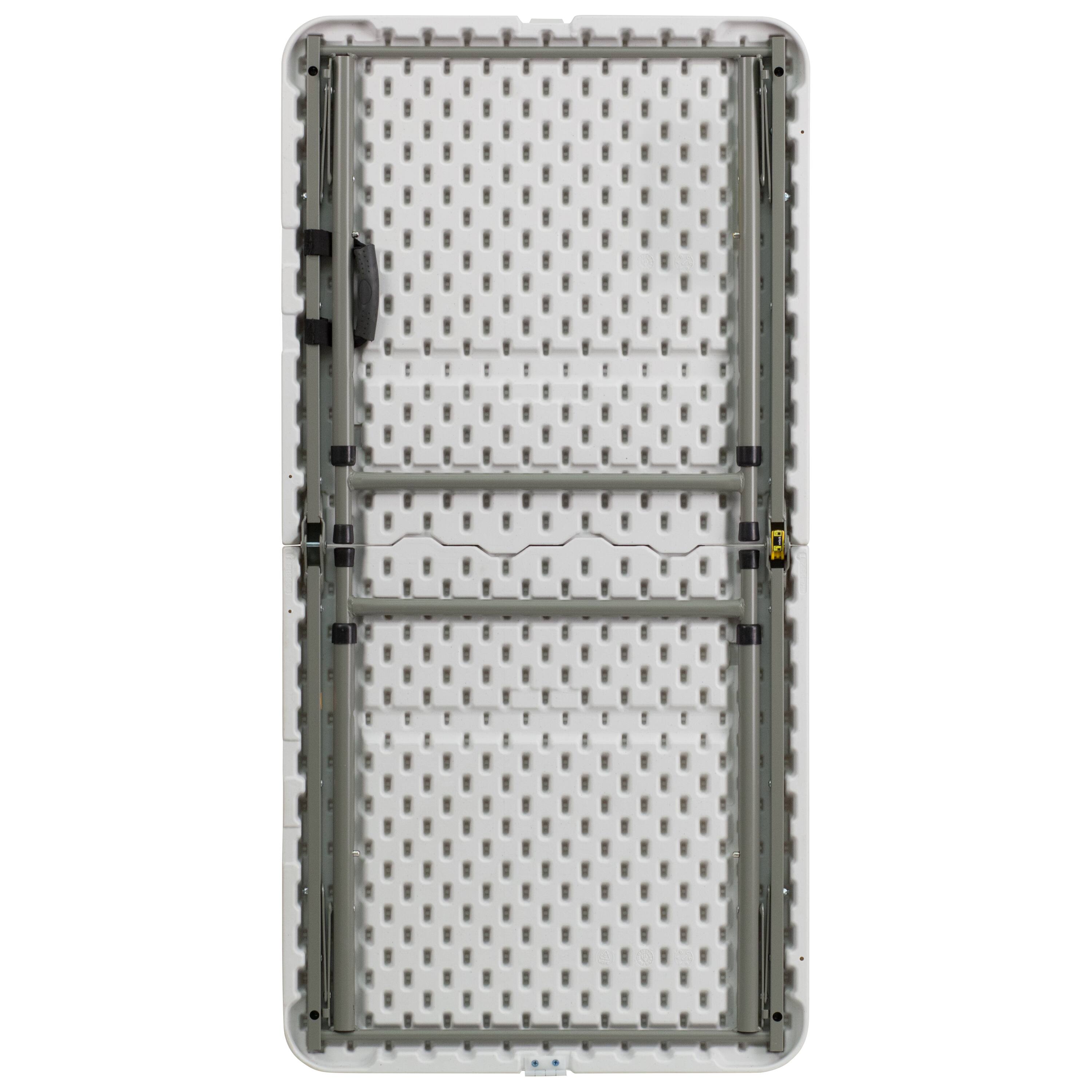 Alt View 5. Emma + Oliver - 4-Foot Height Adjustable Bi-Fold Plastic Folding Table - Granite White.