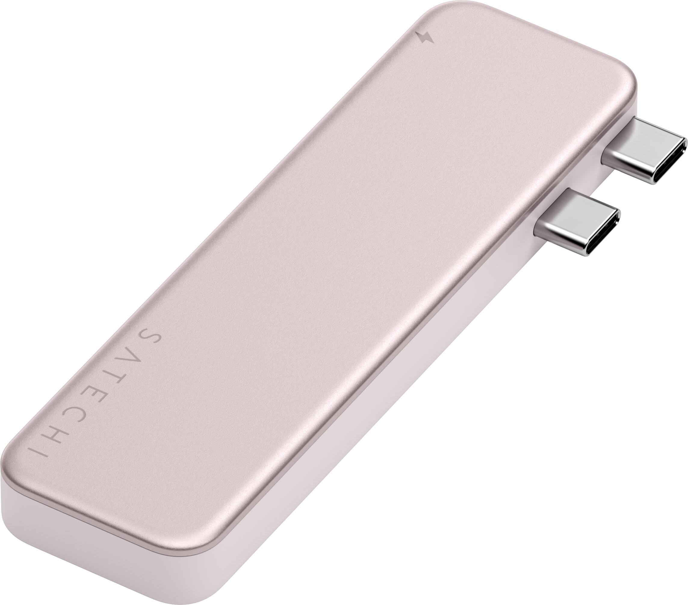 Angle. Satechi - USB-C Snap Hub for Macbook Neo - Blush.